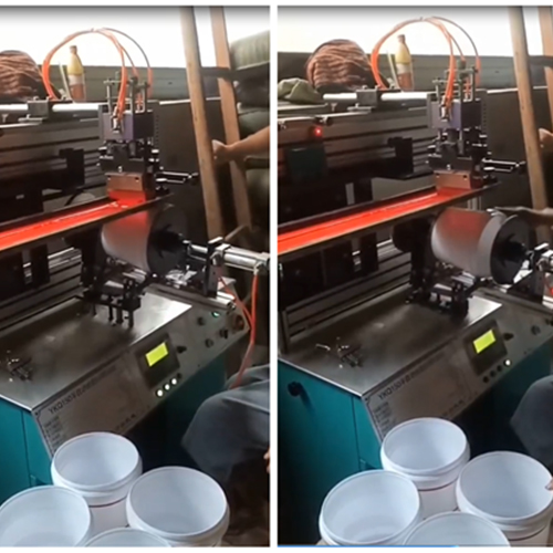 真石漆桶半自动曲面印刷机